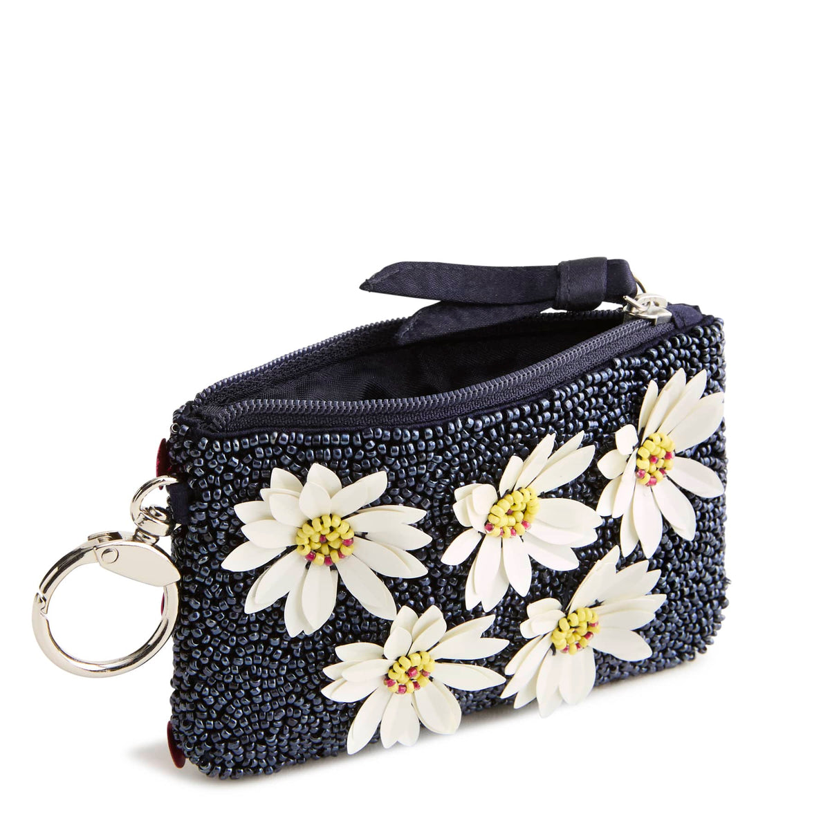 Beaded Zip Pouch in Poppy Fields