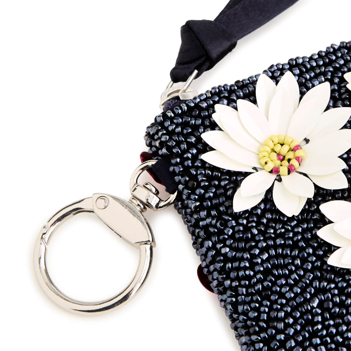 Beaded Zip Pouch in Poppy Fields