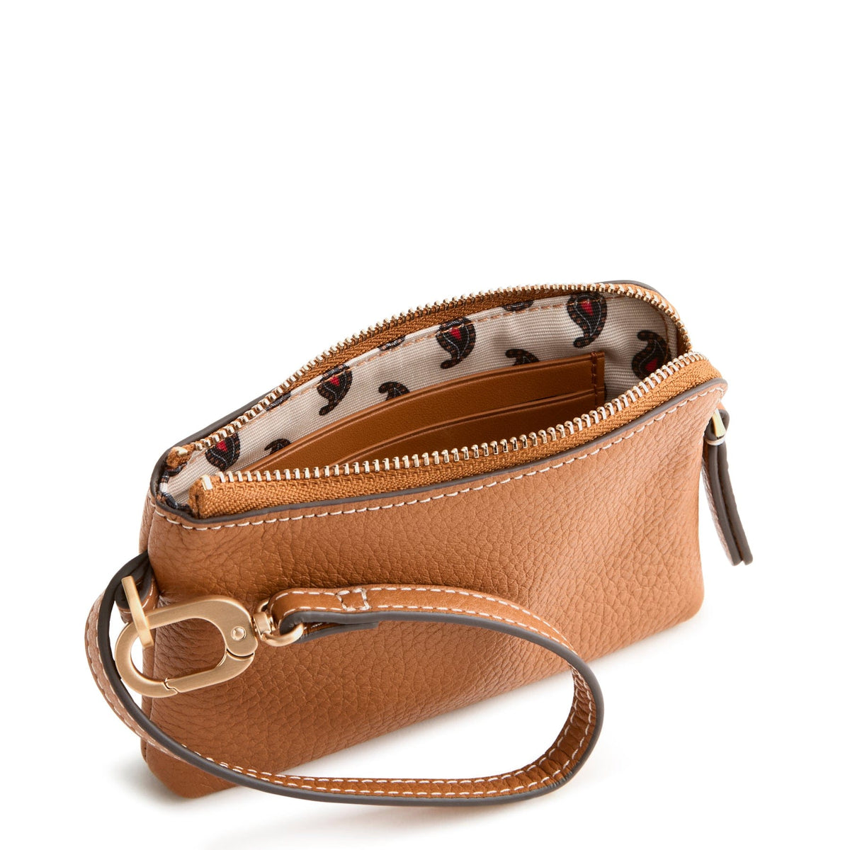 Clip and Zip Wristlet in Roasted Pecan