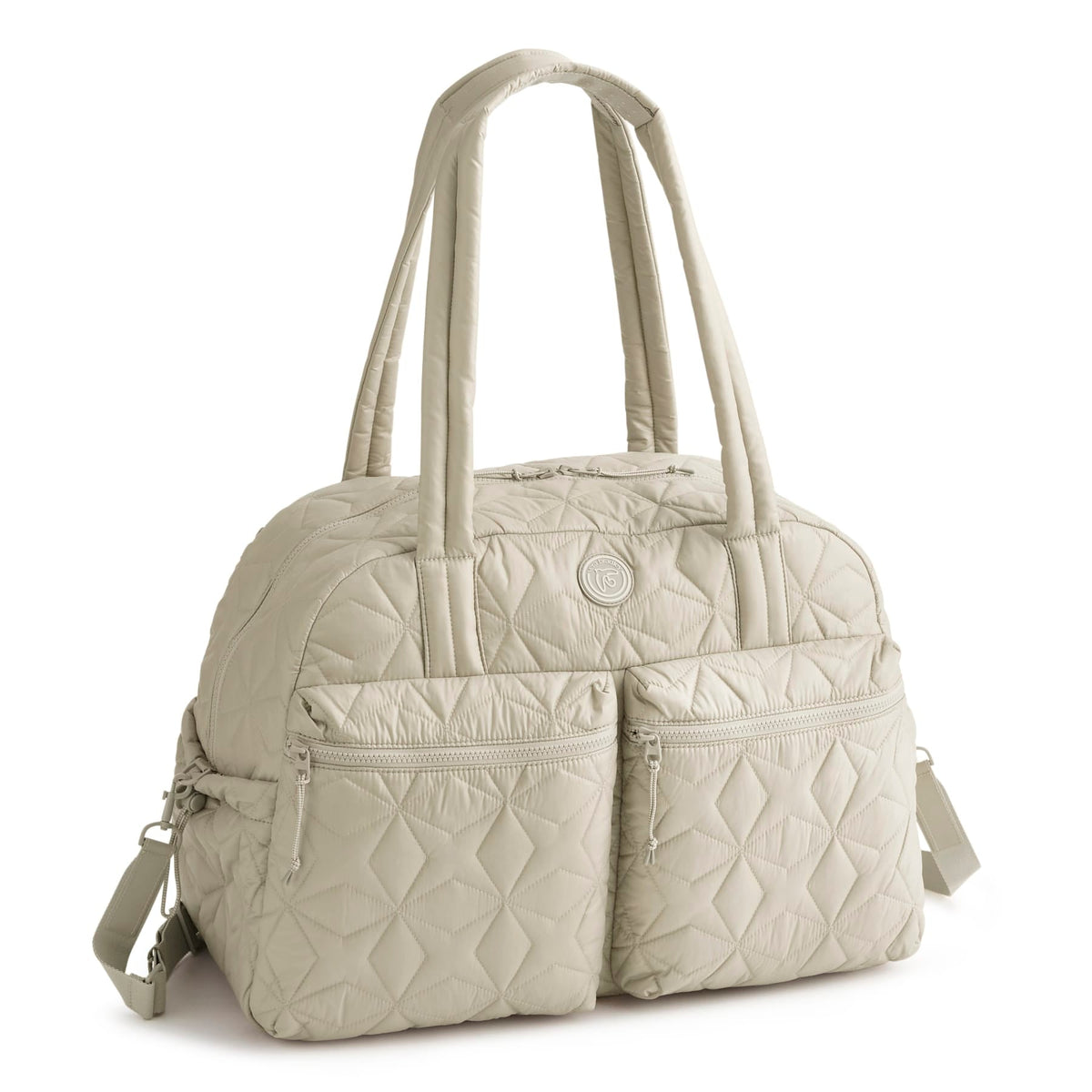 Air Birdie Large Weekender Travel Bag in Aluminum with Cottage Cream