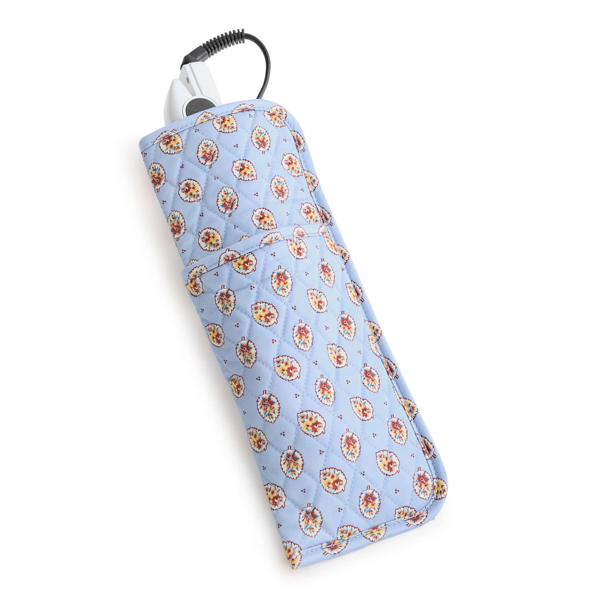 Curling Iron Cover in Blue Leaf