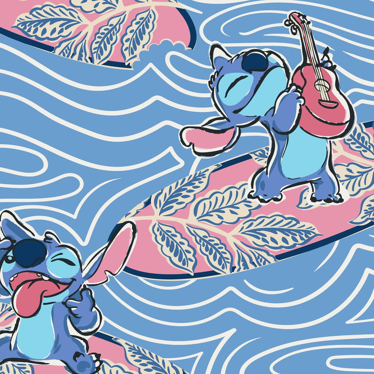 Disney Stitch Bag Charm in Surfboard Stitch Stripe