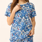 Disney Short-Sleeved Pajama Shirt in Stitch Leafy Blooms