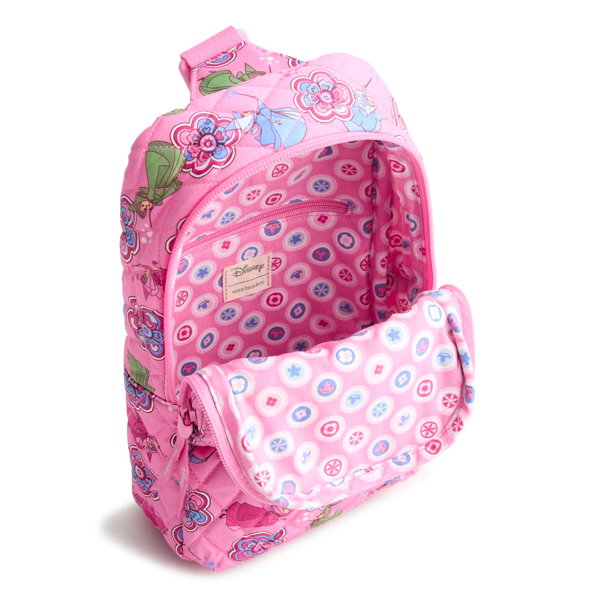 Disney Lorman Sling Backpack in Aurora Pink Swirls Fairies