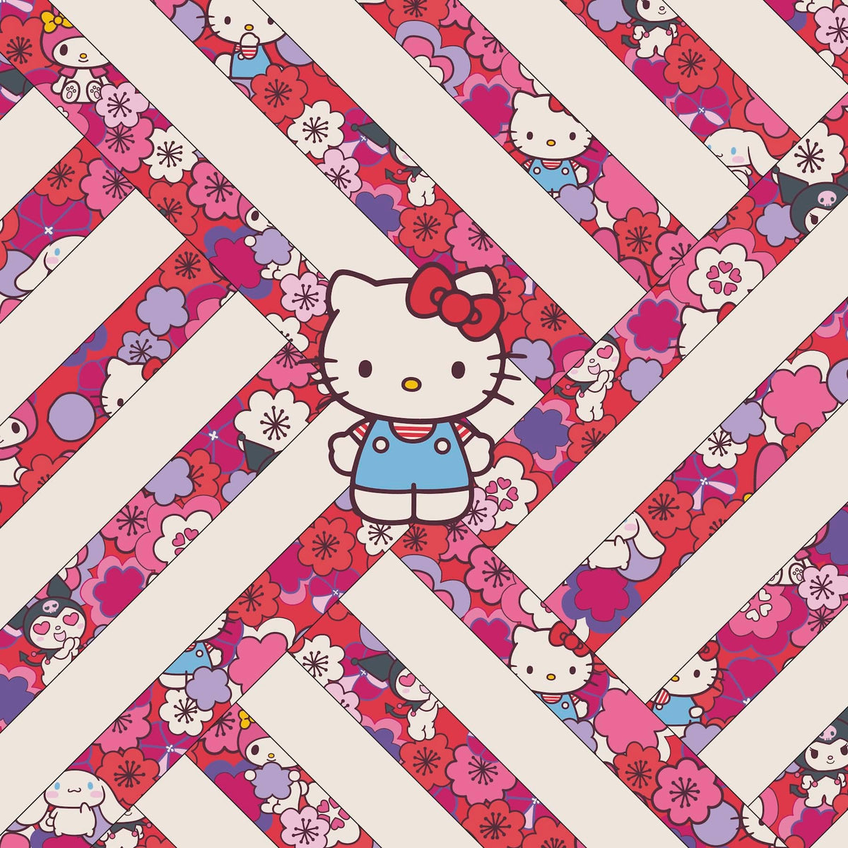 Hello Kitty and Friends Original 100 Handbag in Hello Kitty And Friends Patchwork