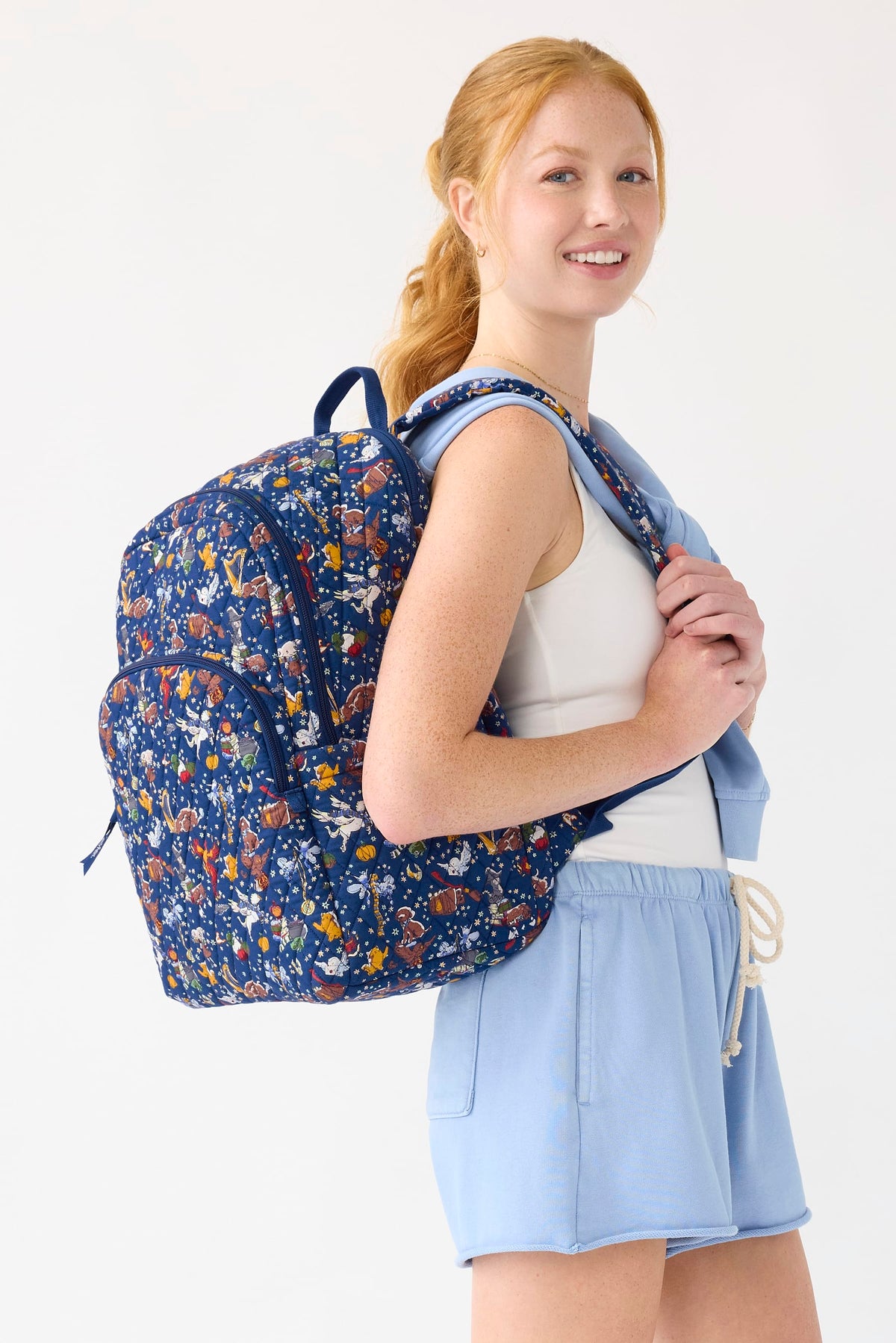 Harry Potter Essential Large Backpack in Friends at Hogwarts Ditsy Navy