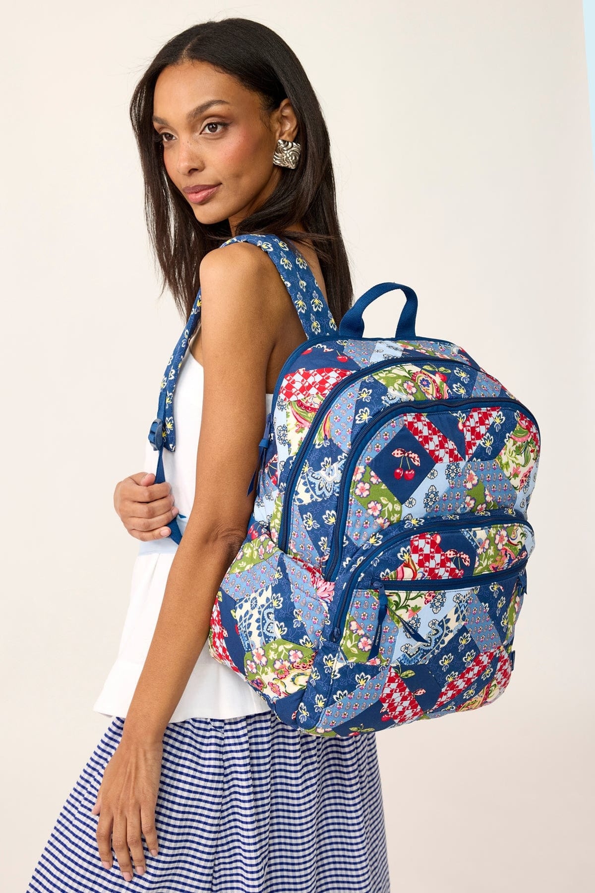 Large Bancroft Backpack in Trellis Patchwork