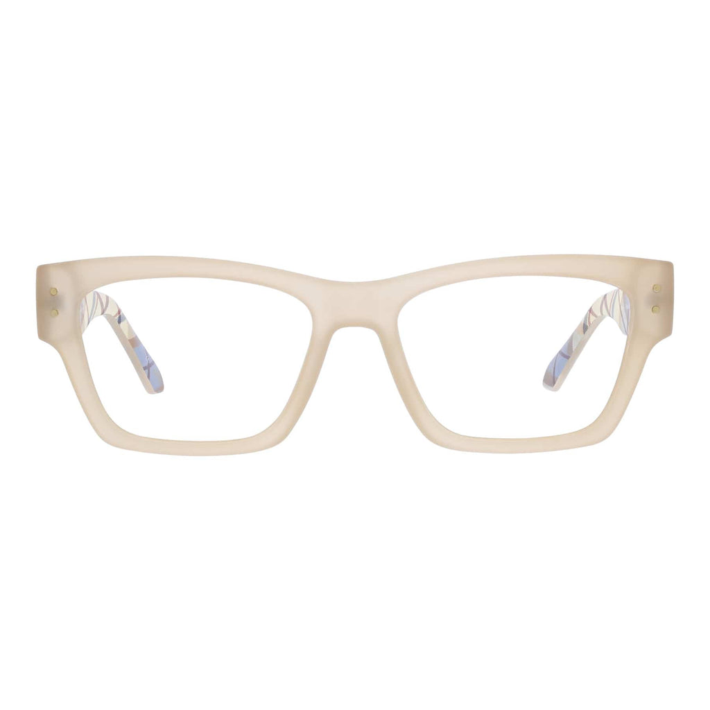 Becca Blue Light Reading Glasses in Blue Leaf Tartan Plaid