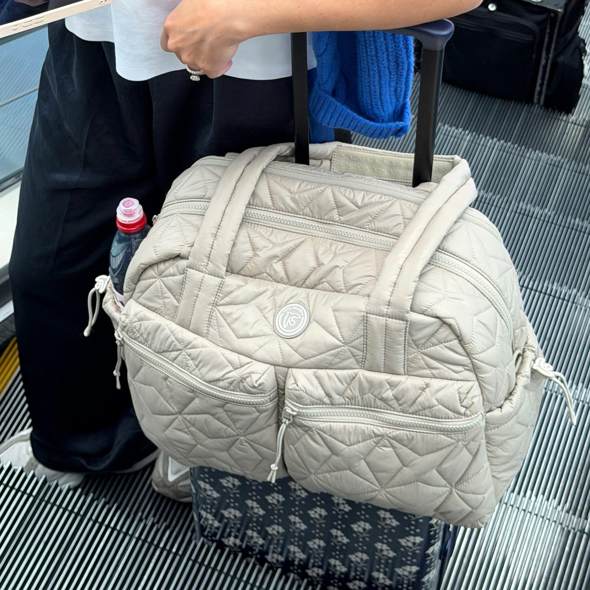 Air Birdie Weekender Travel Bag in Aluminum with Cottage Cream