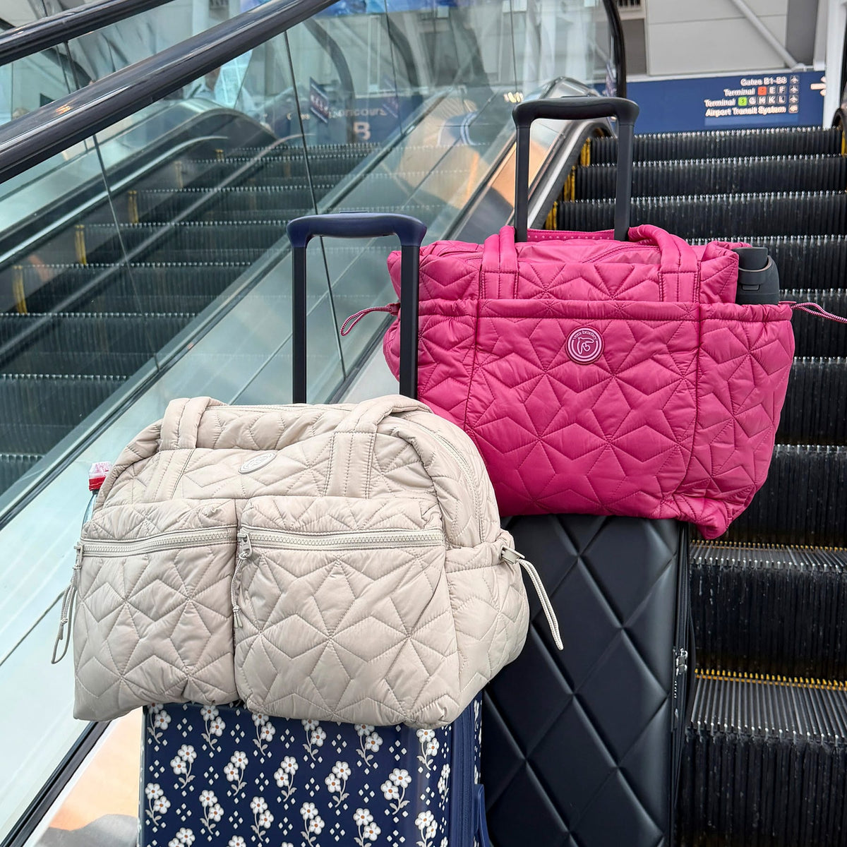 Air Birdie Travel Tote in Dark Berry with Cashmere Rose