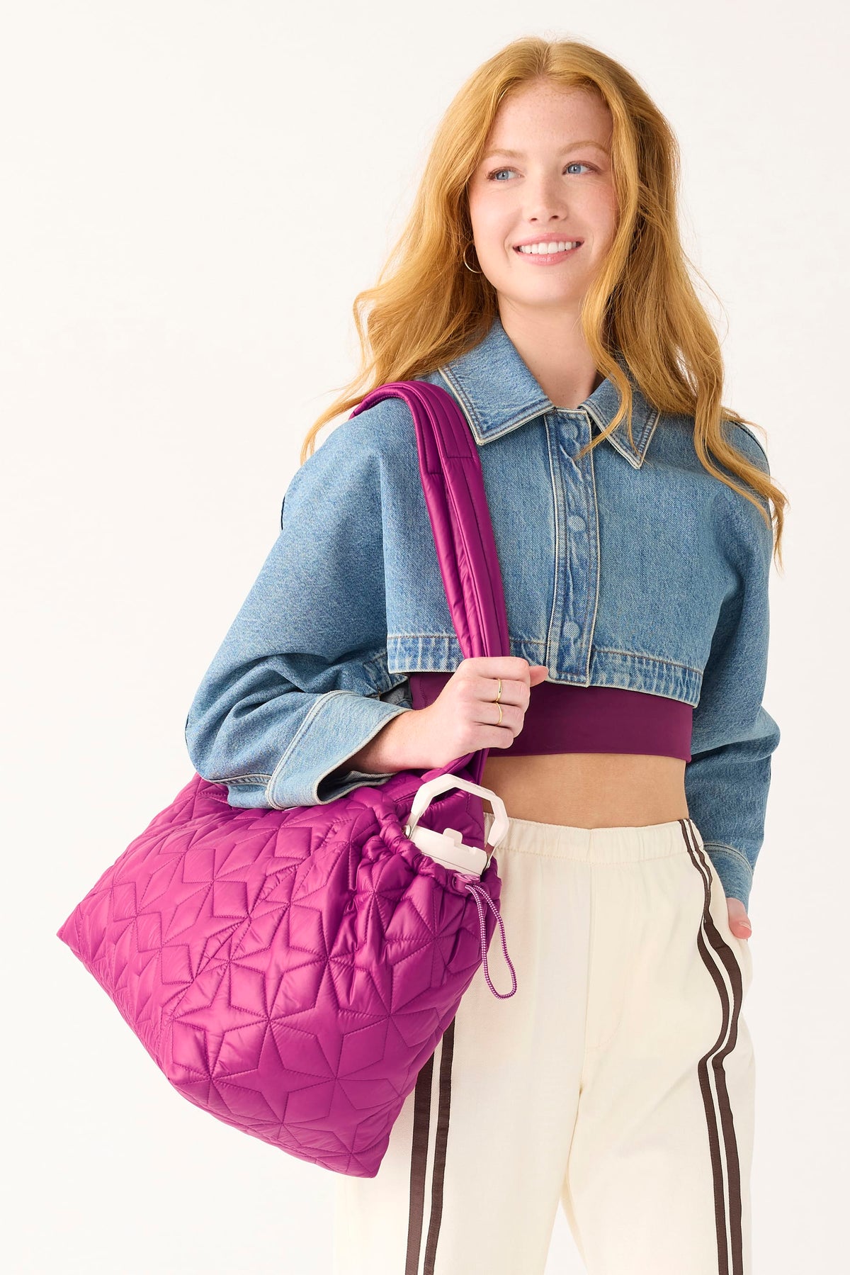 Air Birdie Travel Tote in Dark Berry with Cashmere Rose
