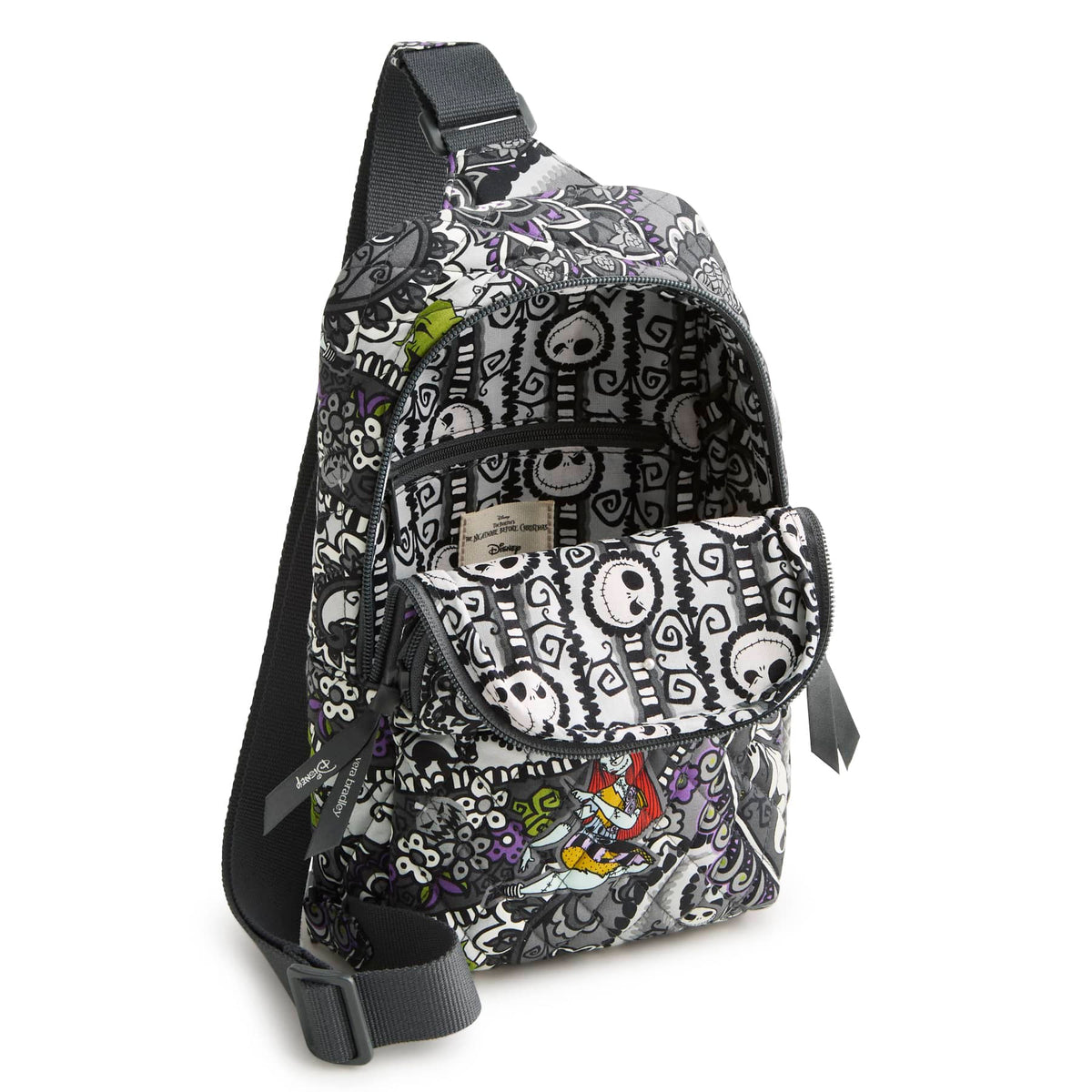Disney Tim Burton's The Nightmare Before Christmas Lorman Sling Backpack in The Nightmare Before Christmas Paisley