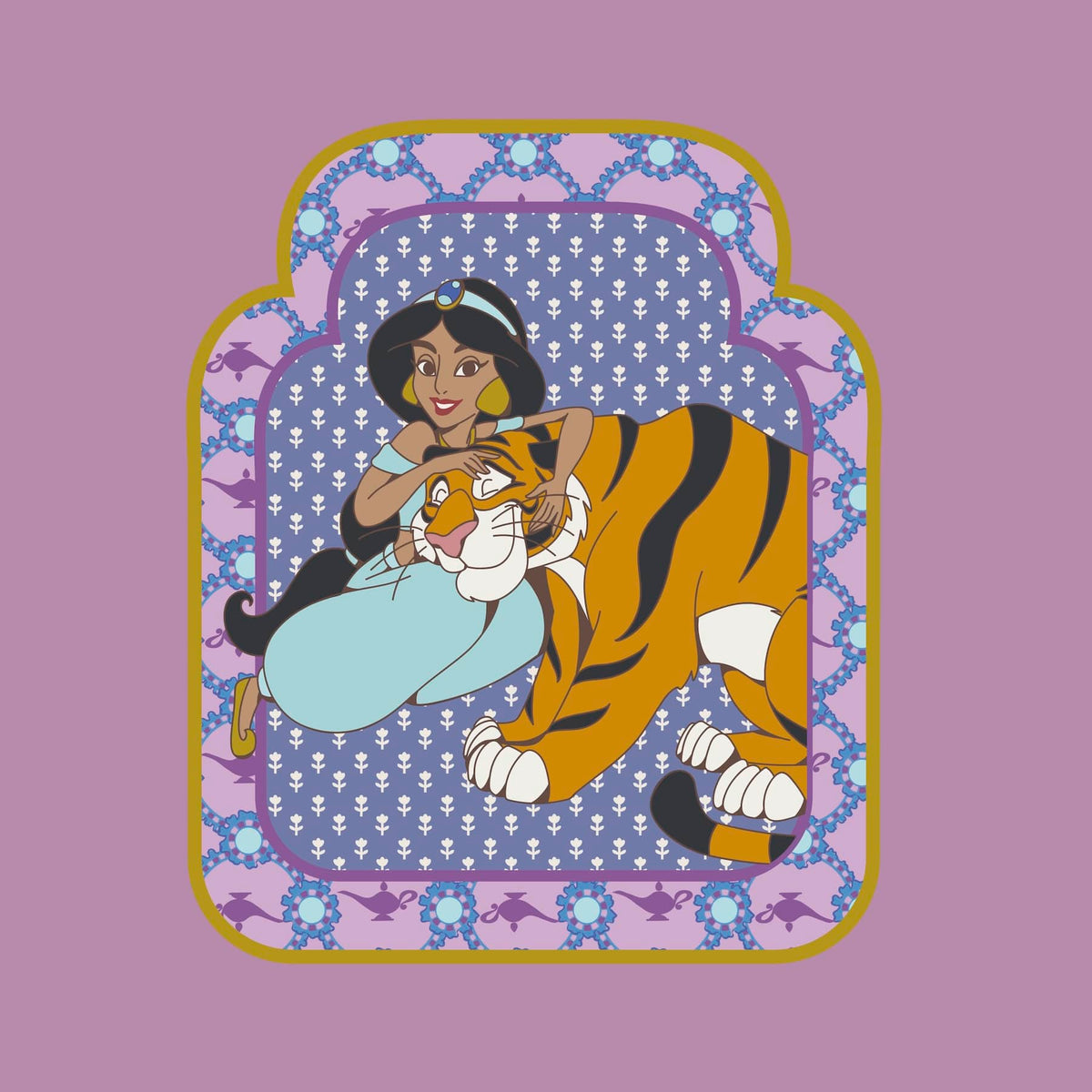 Disney Jewelry Roll in Jasmine Medallion Smoky Grape