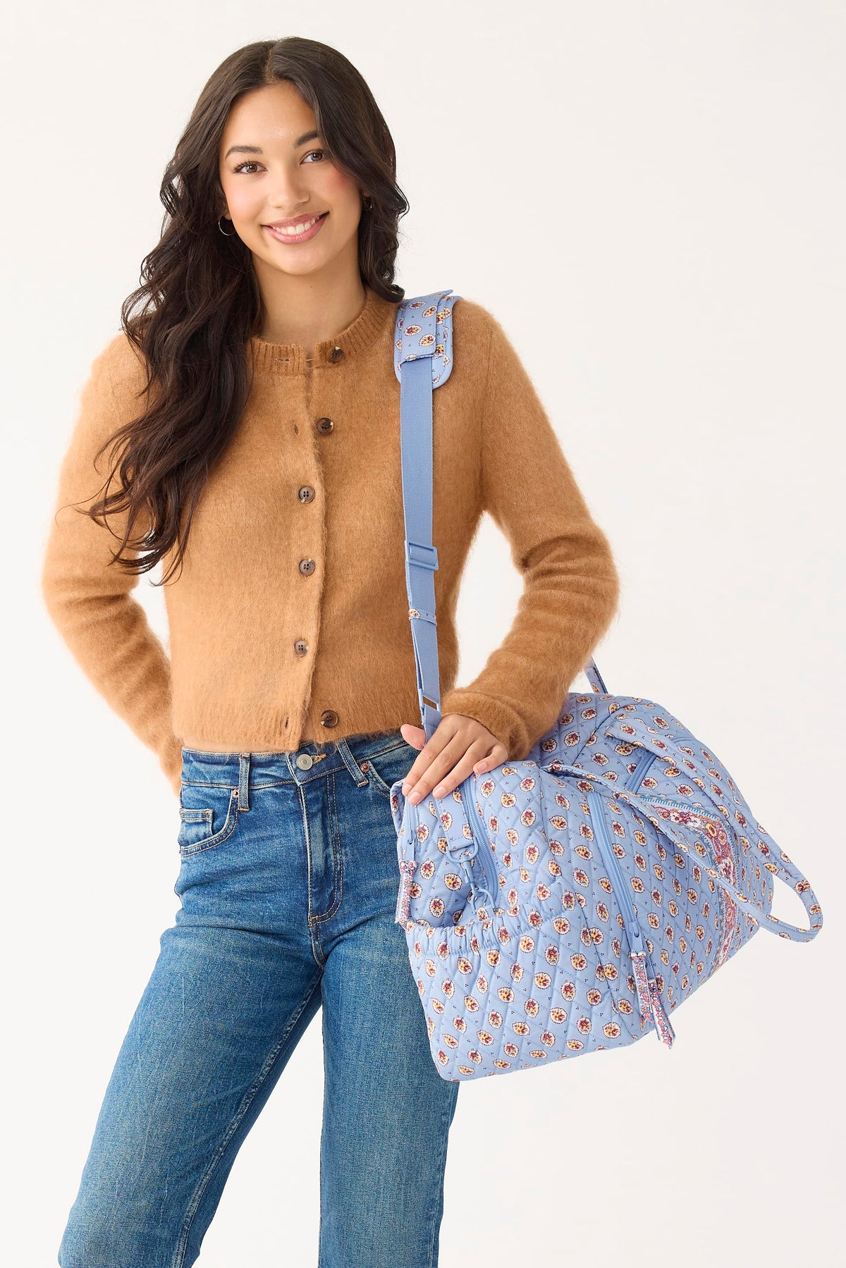 Weekender Travel Bag in Blue Leaf
