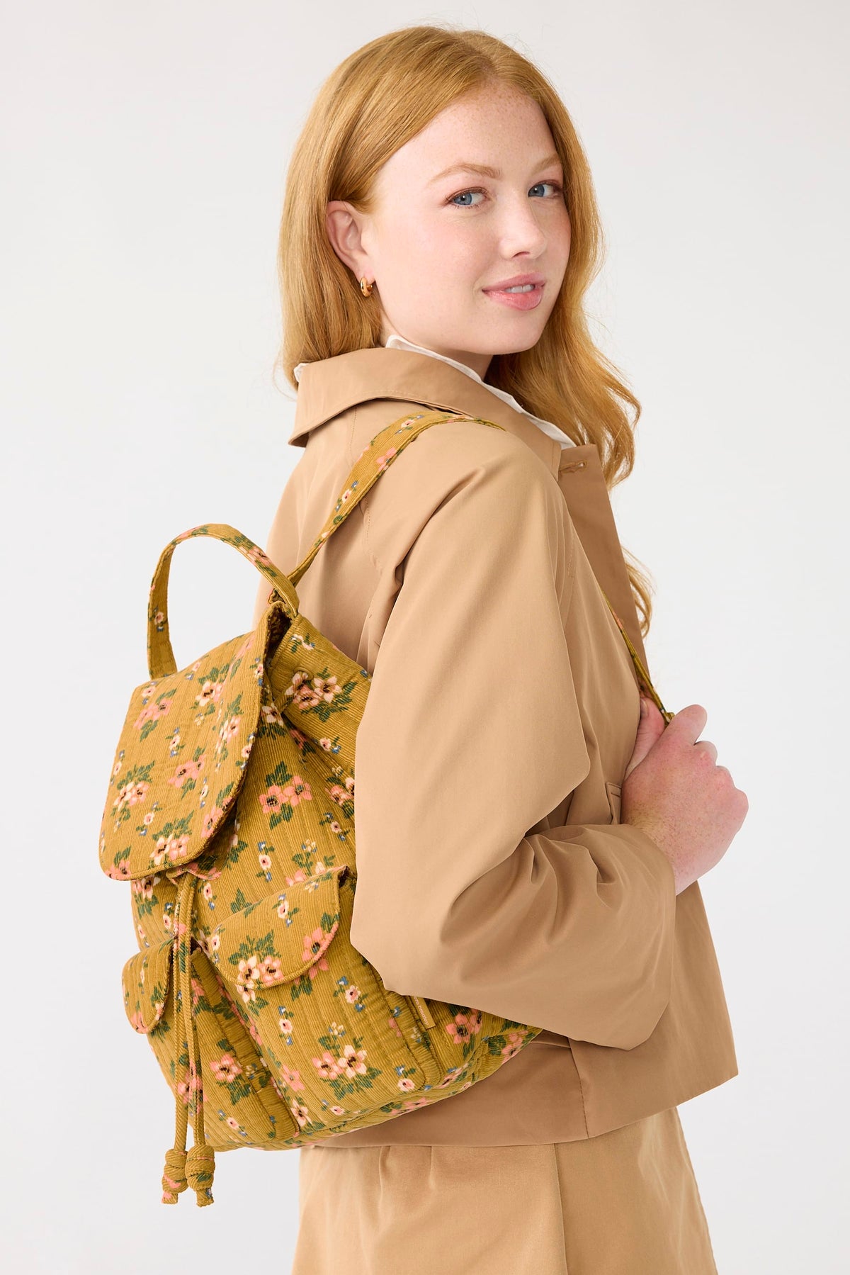 Deluxe Drawstring Backpack in Honeybloom