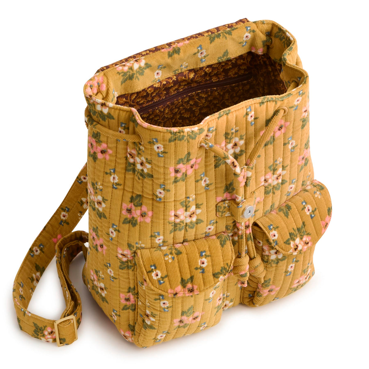 Deluxe Drawstring Backpack in Honeybloom
