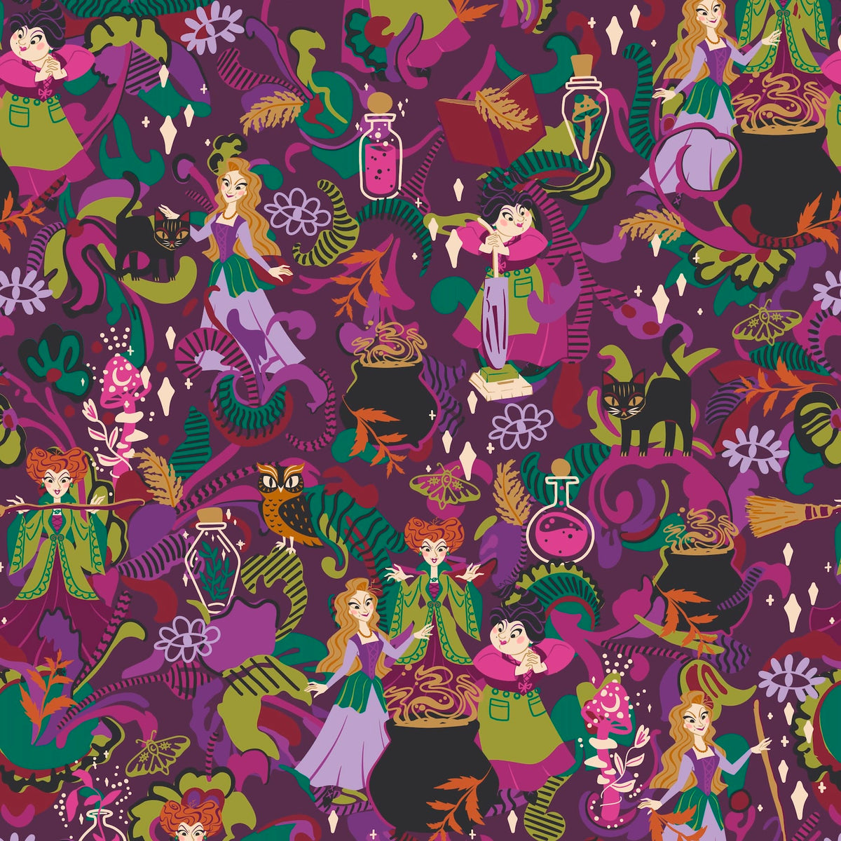 Disney Hocus Pocus Essential Plush Throw in Blooms and Brooms