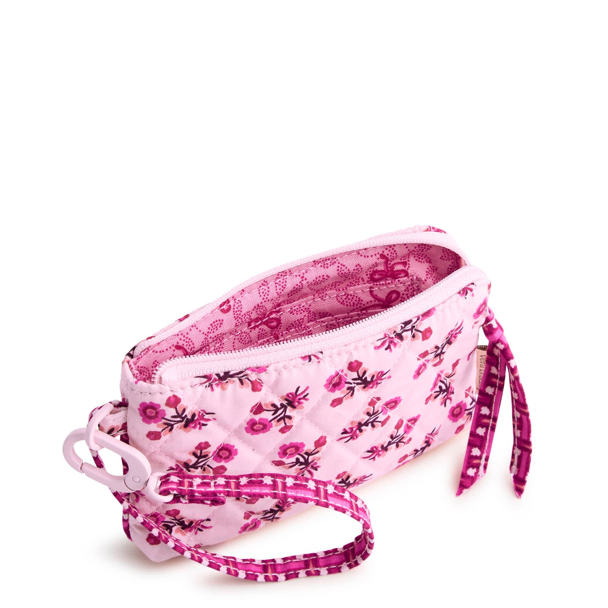 Clip and Zip Wristlet in Melissa Ditsy Pink
