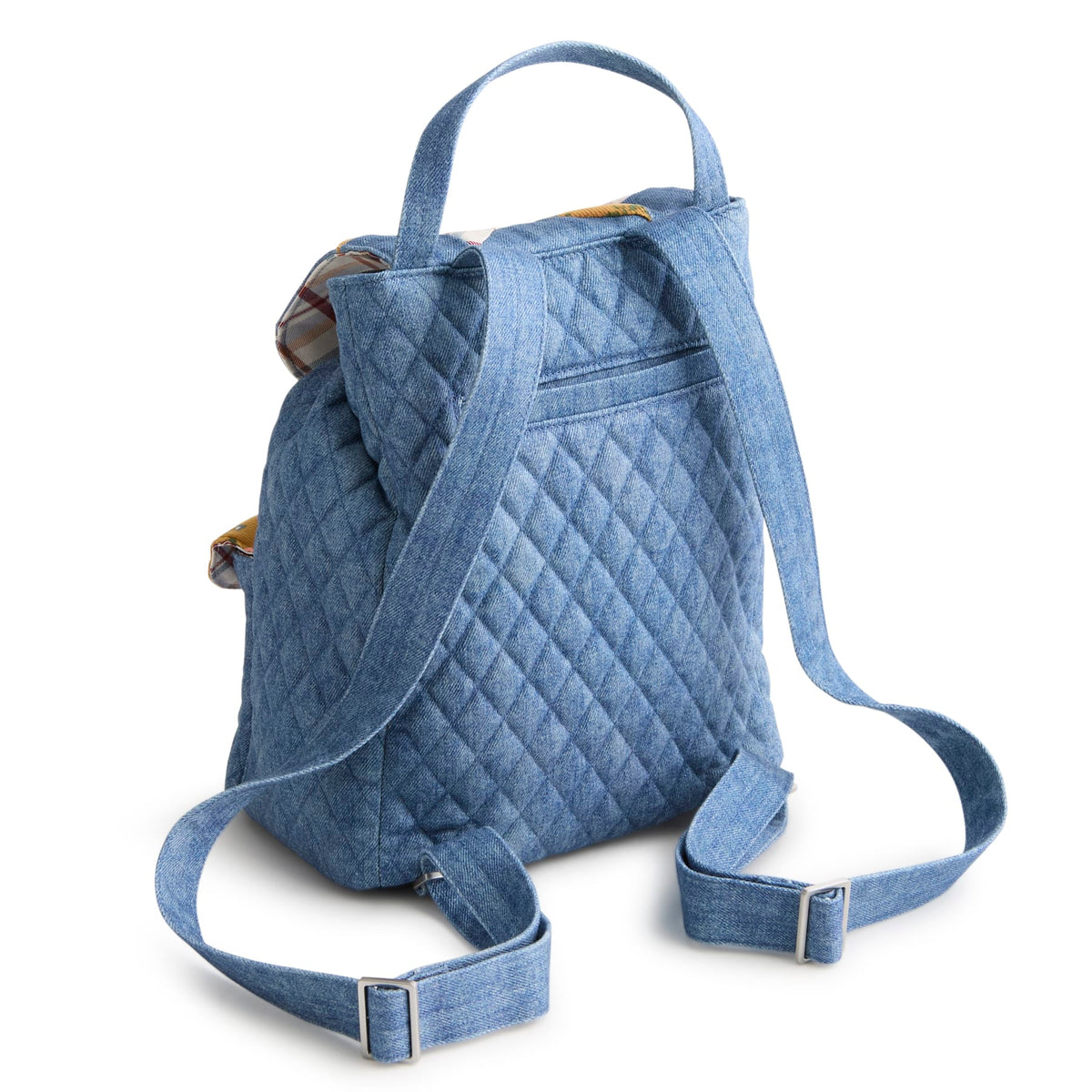 Deluxe Drawstring Backpack in Pinwheel Riverside Denim