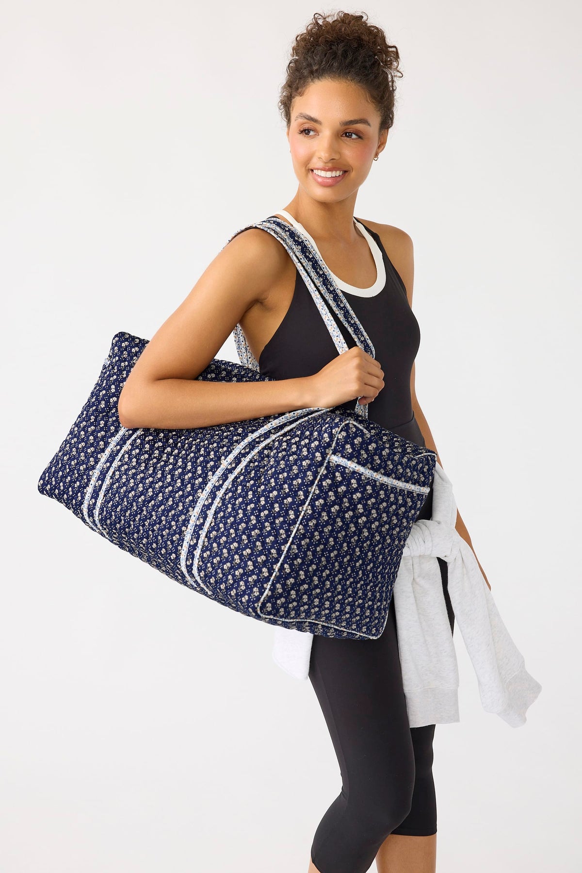 Large Original Duffel in Rachel Ditsy Peacoat
