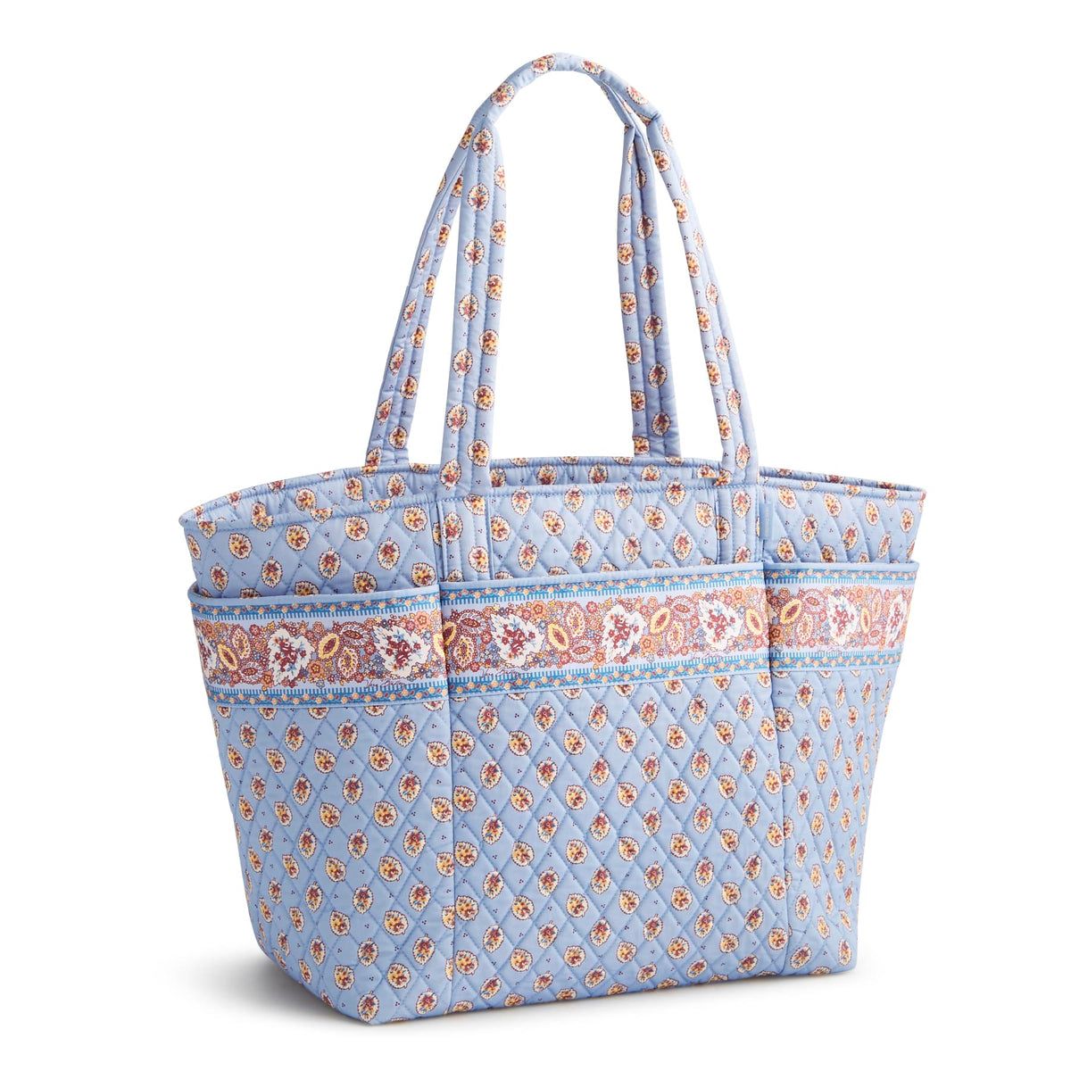 Travel Tote Bag in Blue Leaf