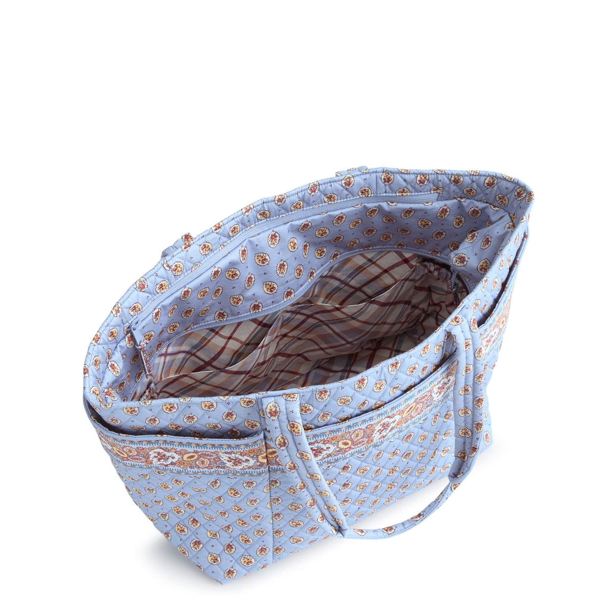 Travel Tote Bag in Blue Leaf