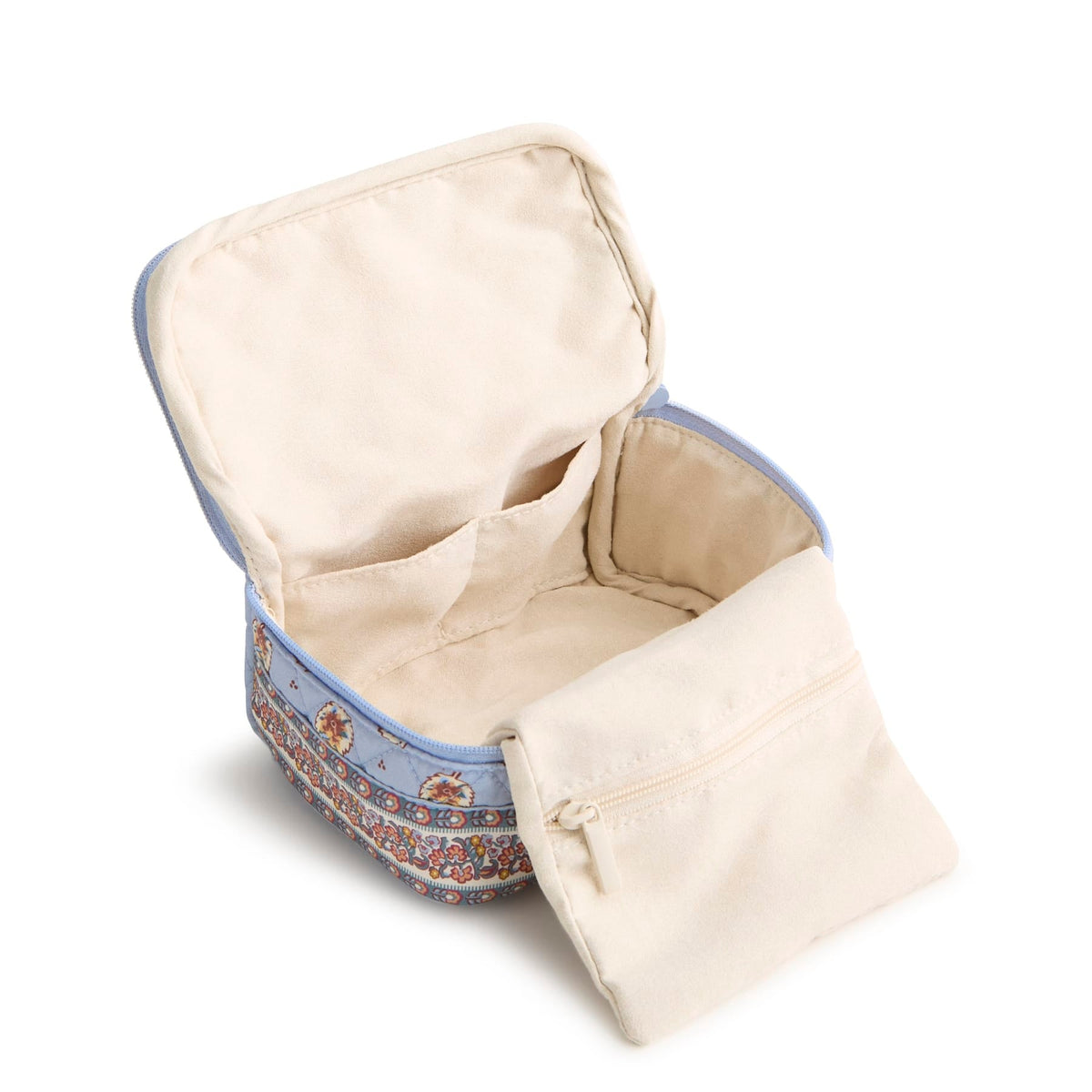 Travel Jewelry Case in Blue Leaf