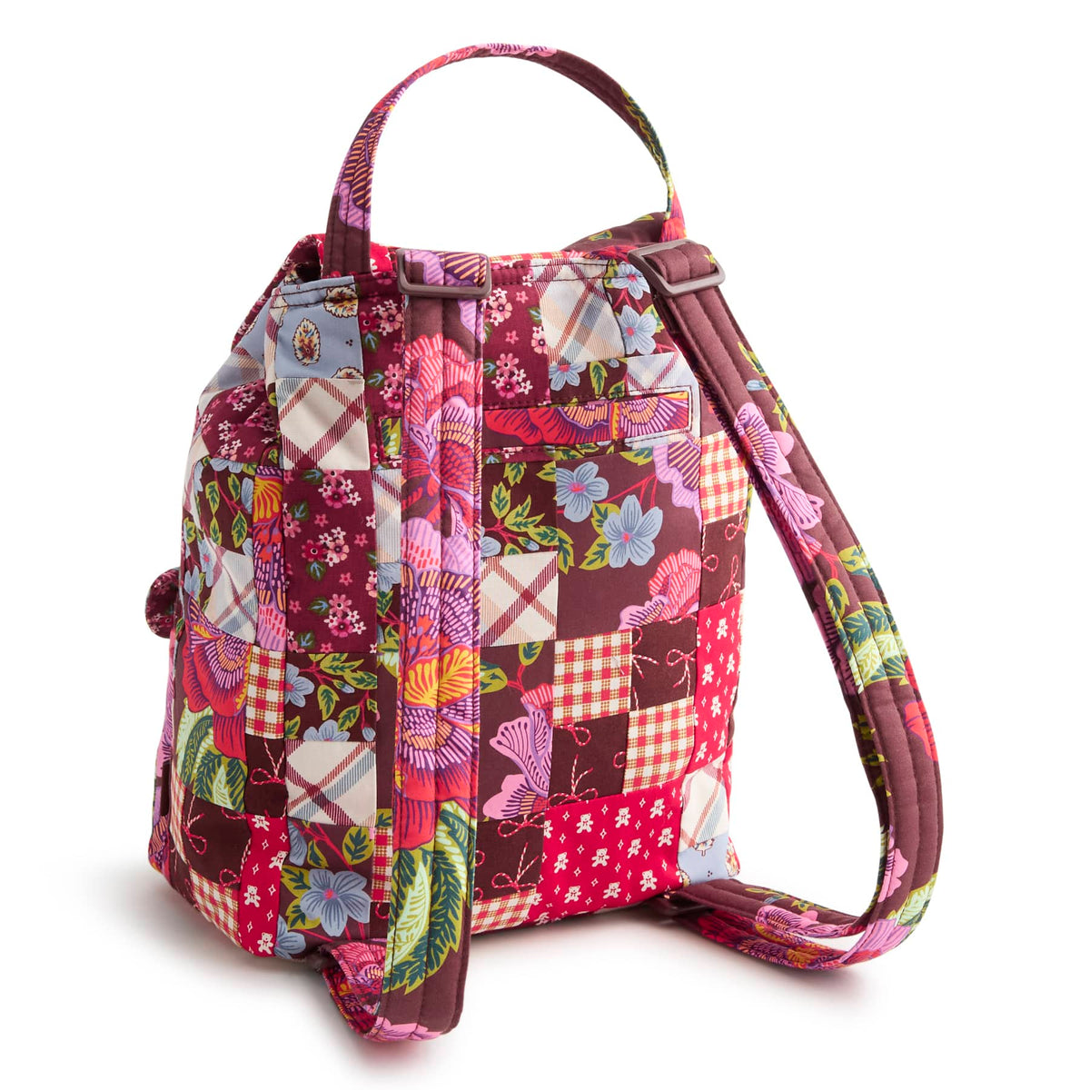 Deluxe Drawstring Backpack in Festive Check Patchwork