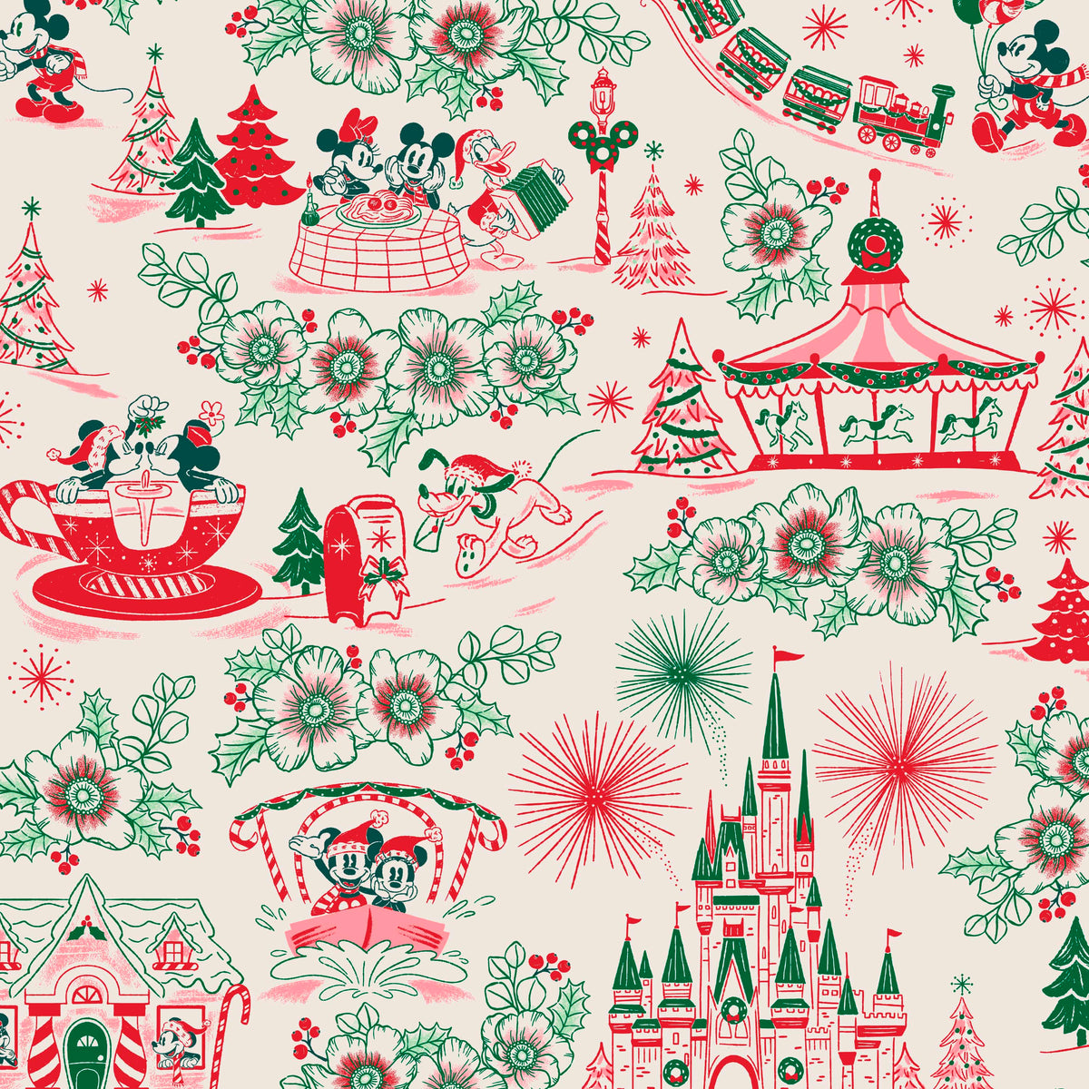 Disney Holiday Ever After Large Original Duffel in Holiday Ever After Floral
