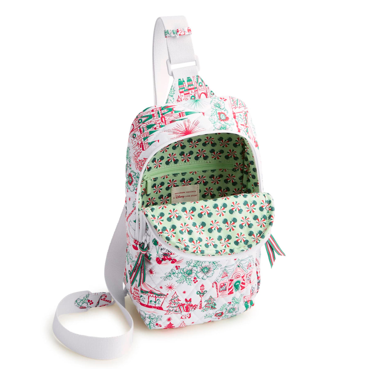 Disney Holiday Ever After Lorman Sling Backpack in Holiday Ever After Floral