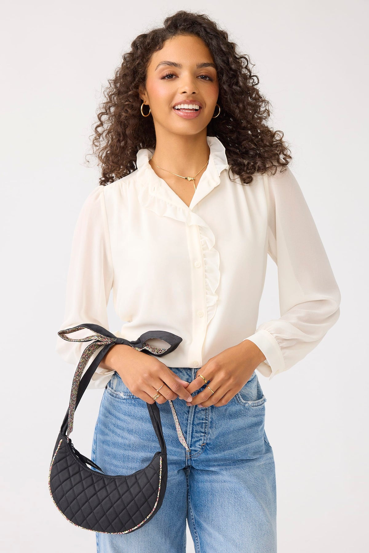 Mini Clara Bow Shoulder Bag in Moonless Night